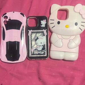 Hello Kitty Pink and Black Phone Case Trio